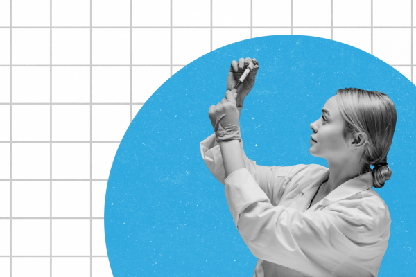 Female scientist in a lab coat demonstrating quality culture in pharmaceuticals